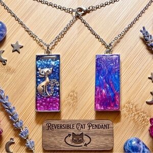 Colorful Cat Pendant Necklace